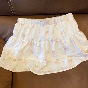 Floral White Skirt